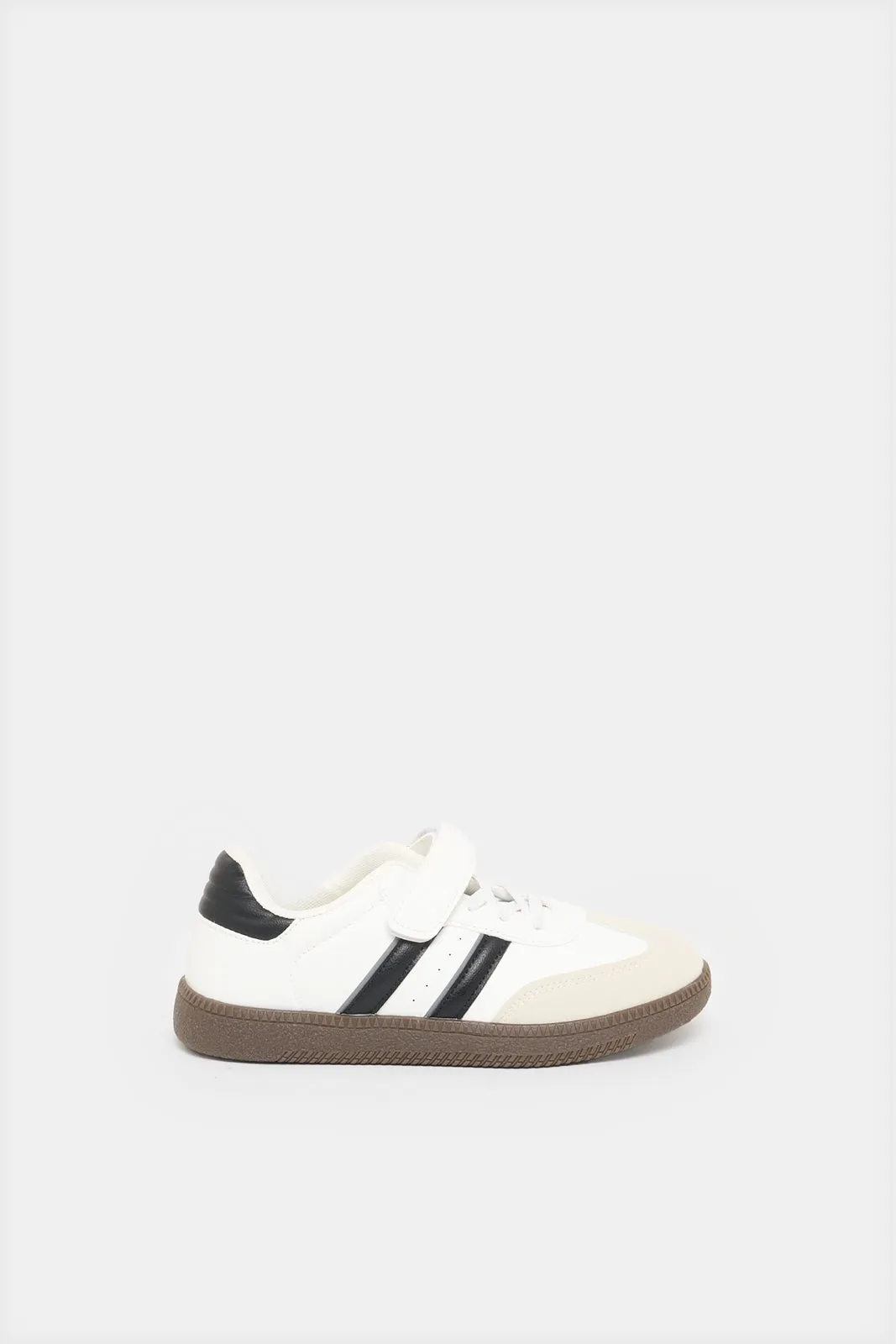 Senior Boys White Overlay Sneakers