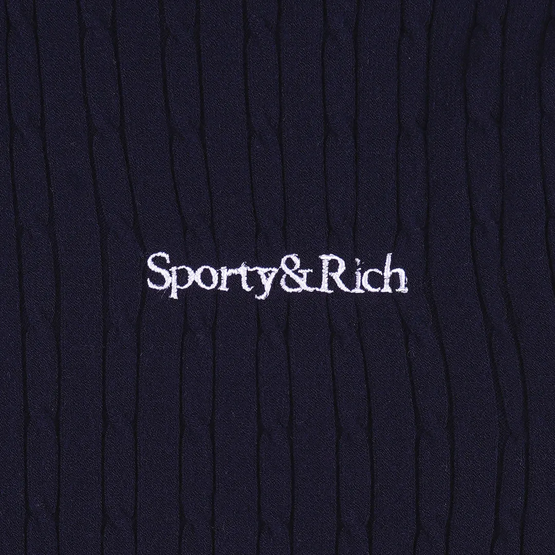 Serif Logo Mila Polo Short-Sleeves Navy/White/Bright Red