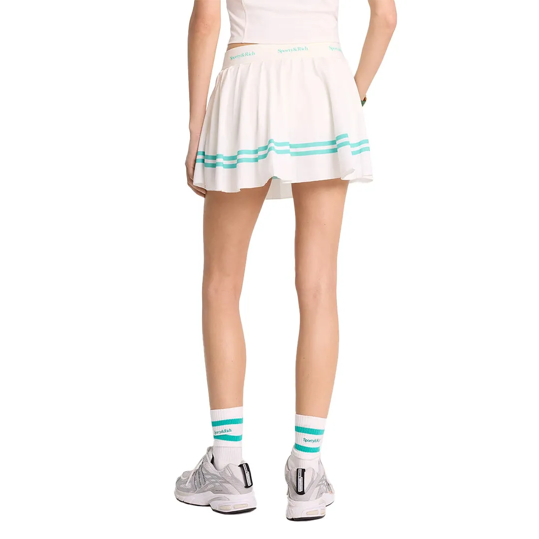 Serif Logo Pleated Skirt Coconut/Caribbean