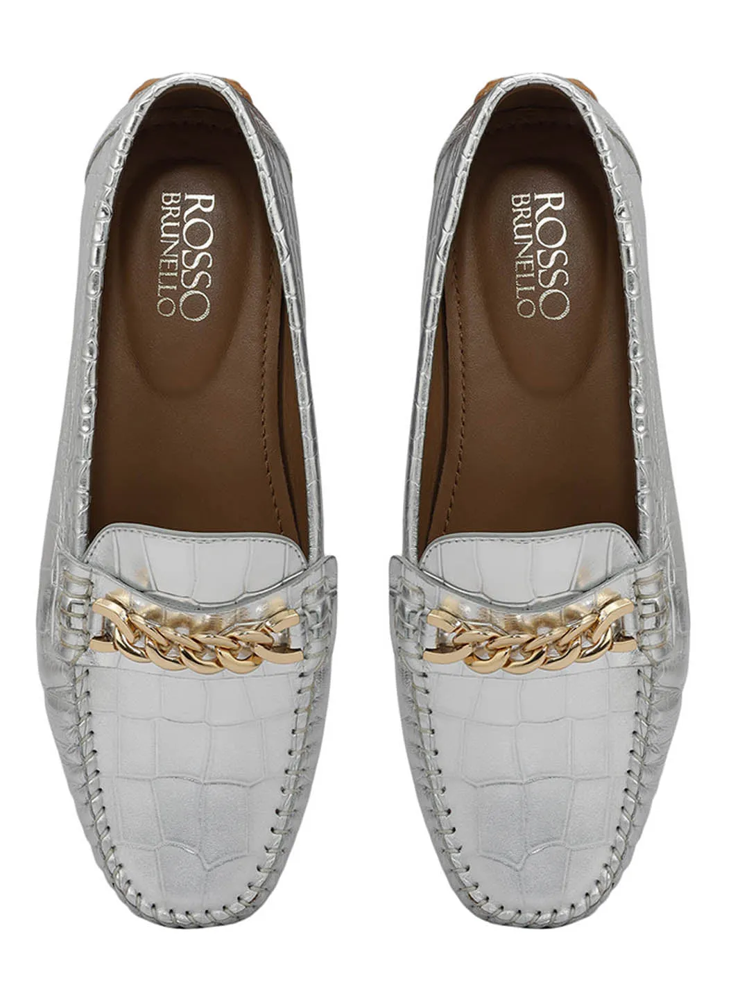Silver Chain Embellished Moccasins