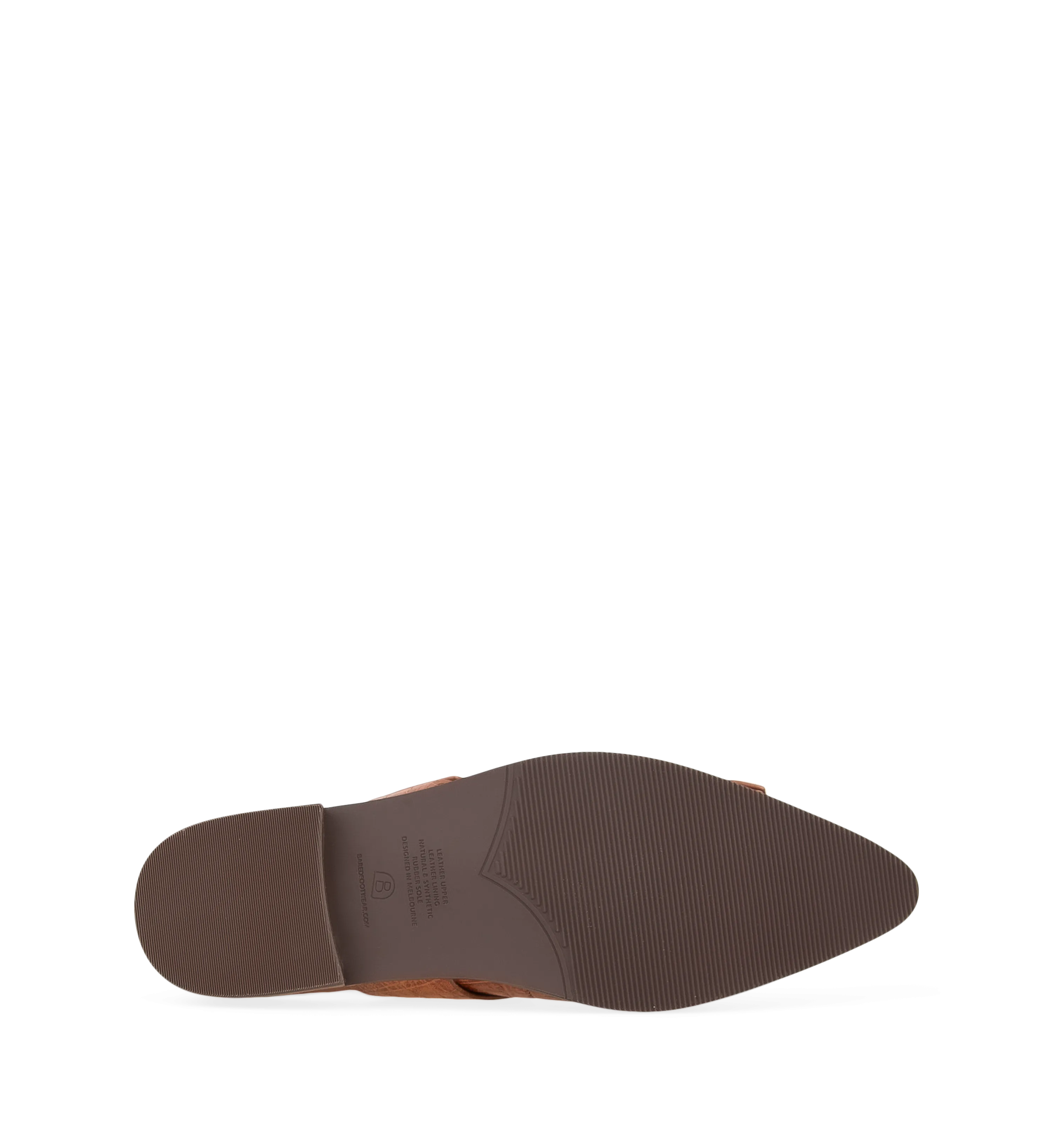 Skimmer Russet Croc Emboss Leather Flats