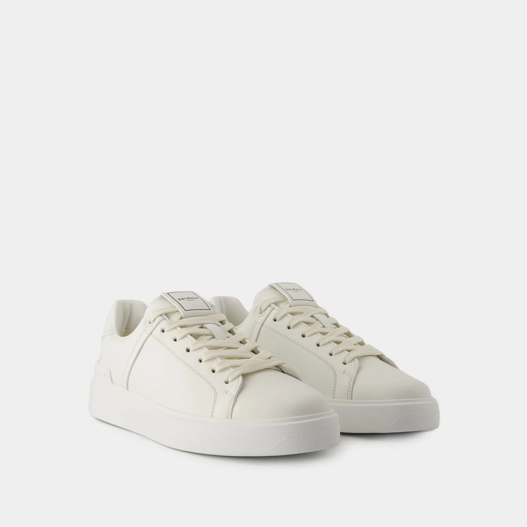 Sneakers B-Court - Balmain - Cuir - Blanc