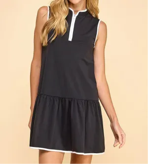 Sporty Black Mini Dress