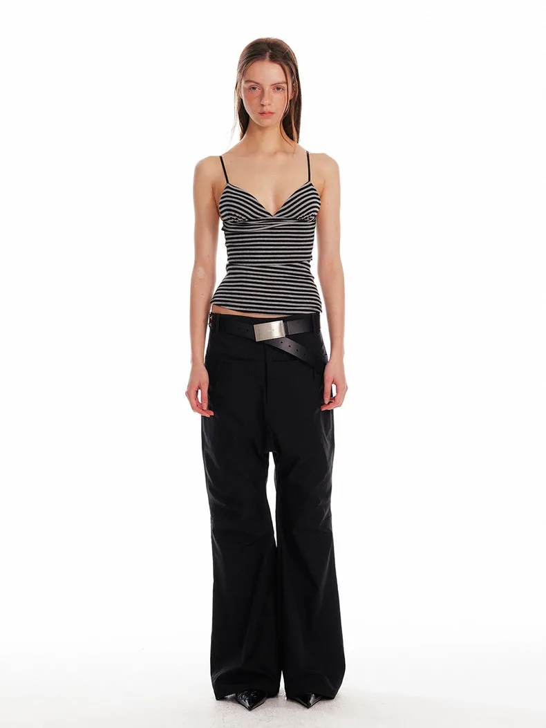 Striped & Zebra V-Neck Spaghetti Strap Top