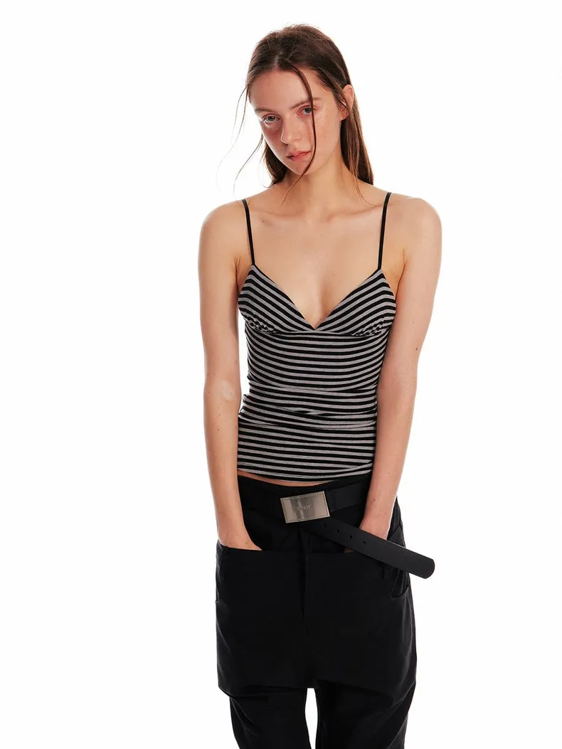 Striped & Zebra V-Neck Spaghetti Strap Top