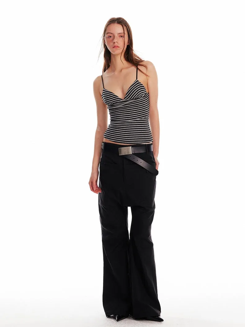 Striped & Zebra V-Neck Spaghetti Strap Top