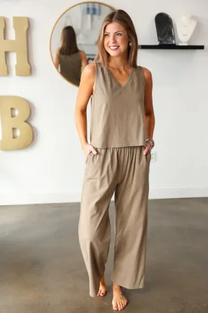 Tank & Pants Casual Set - Olive