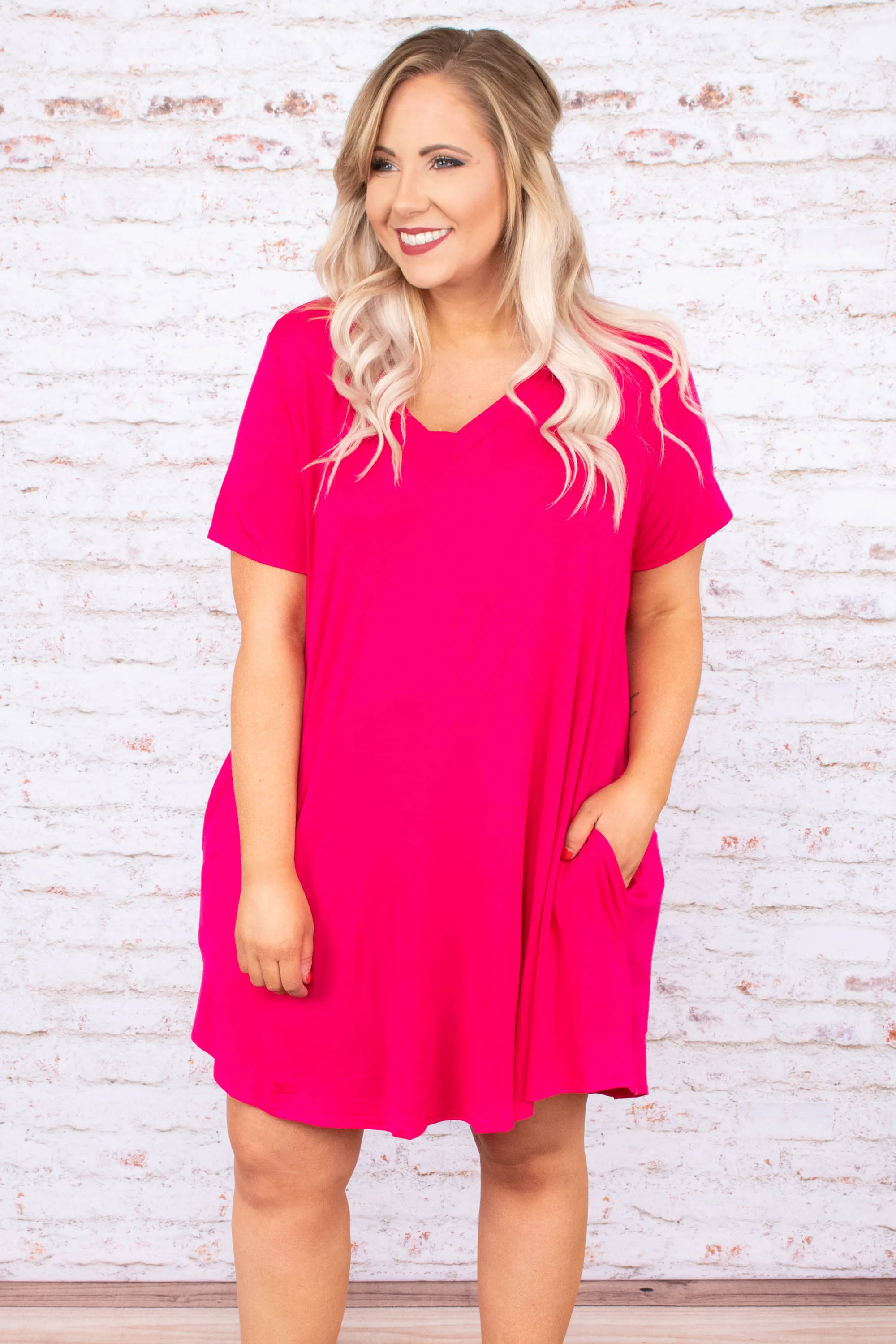 The Ellie Dress, Fuchsia