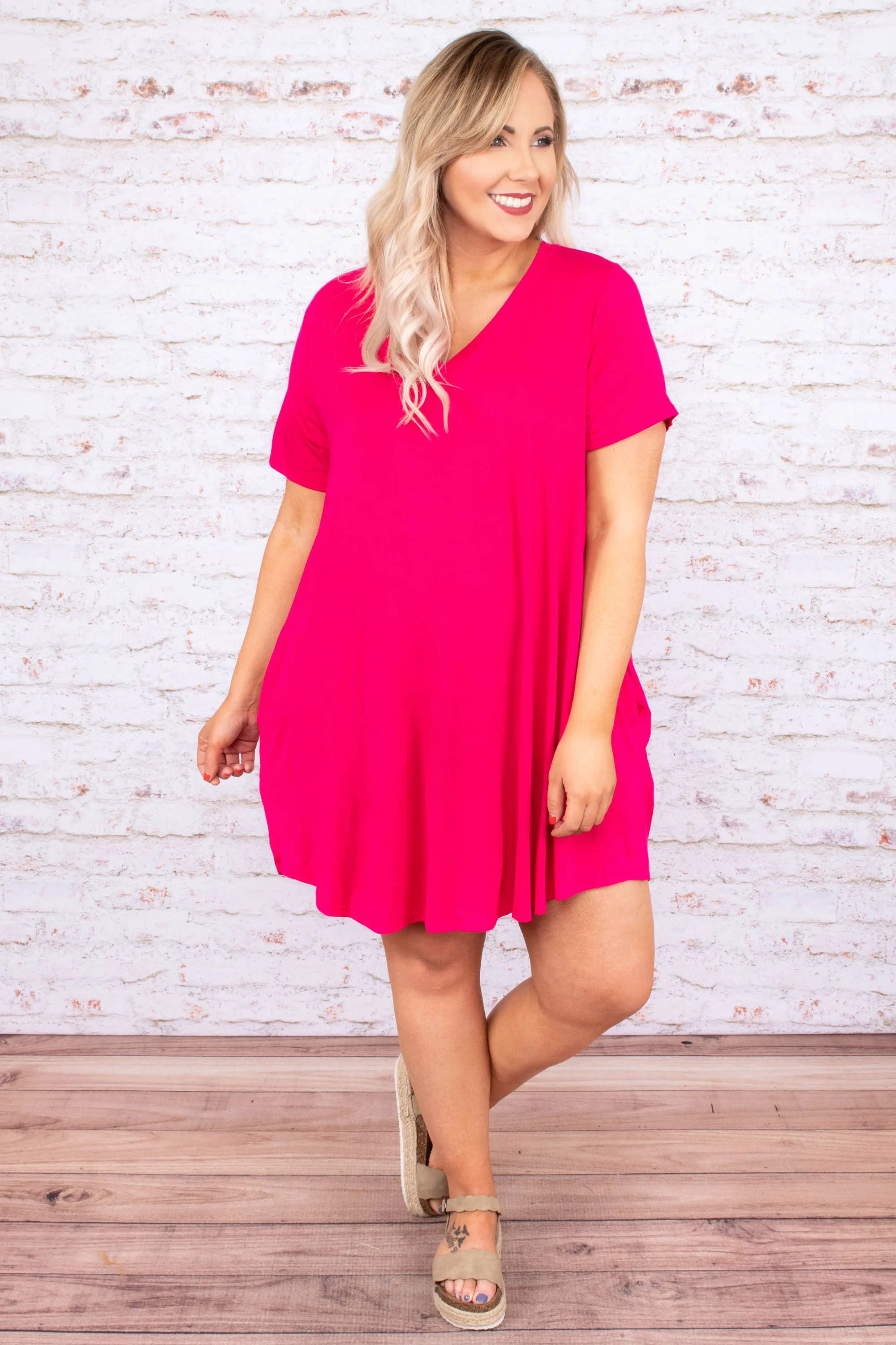 The Ellie Dress, Fuchsia