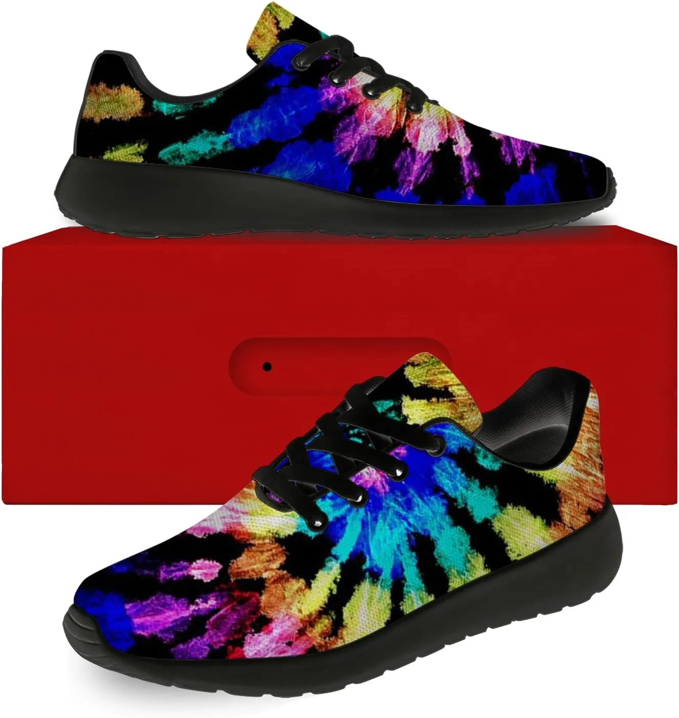 Tie Dye Shoes for Men Women Tennis Shoes Comfortable Walking Sneakers Gifts for Him Her