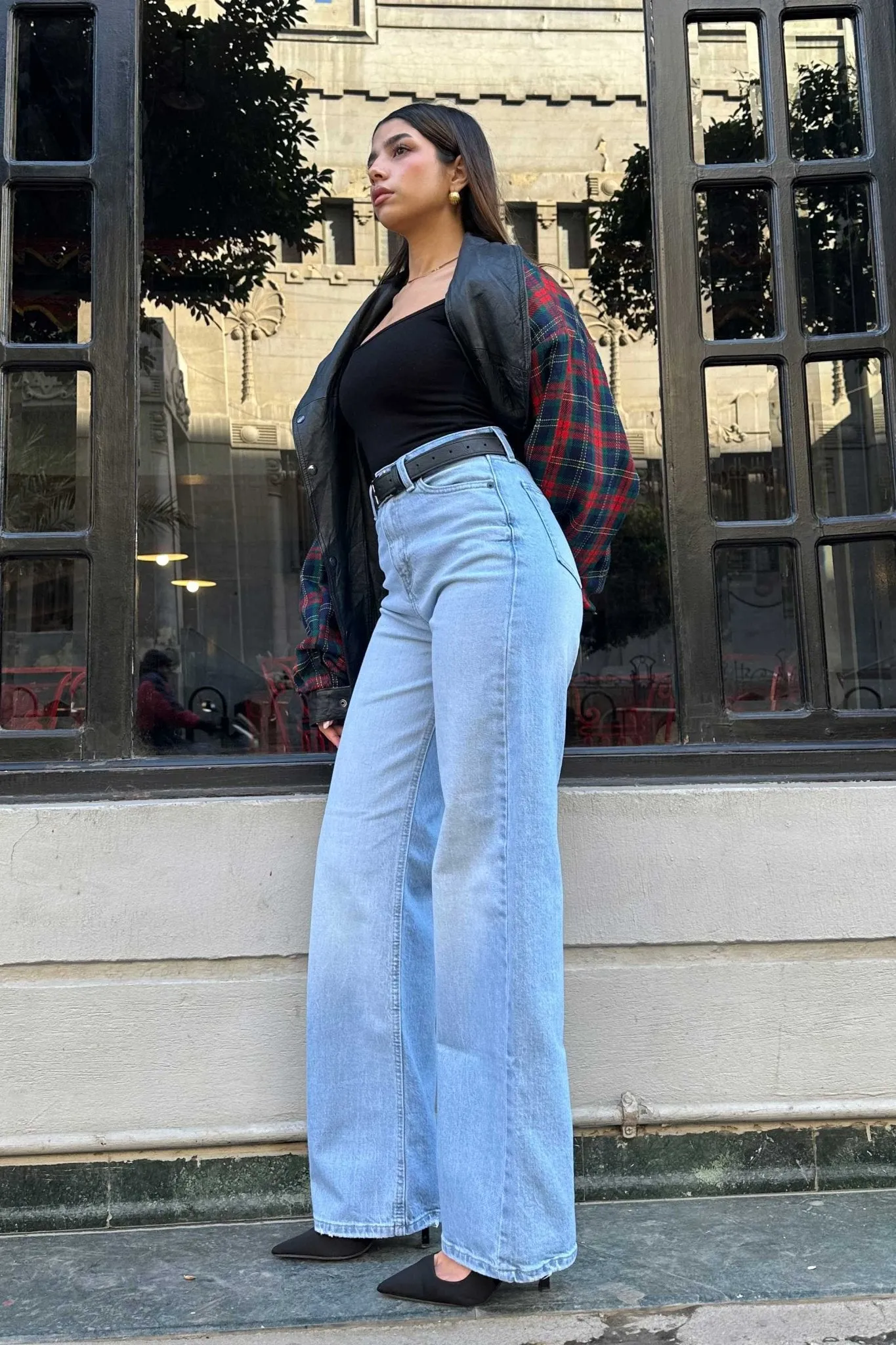Ultra Comfort - Wide-Leg - High-Waist Ice Blue Jeans