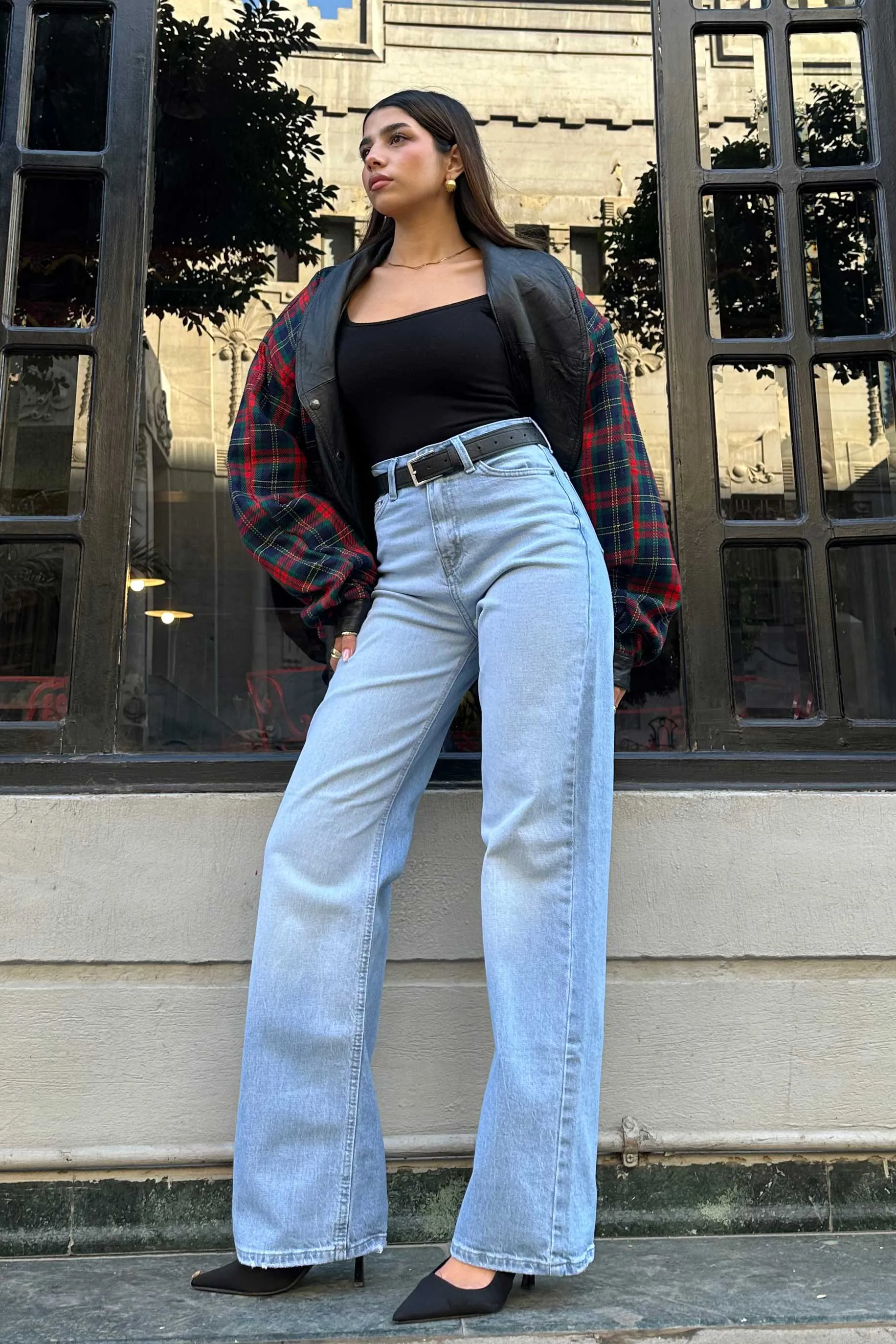 Ultra Comfort - Wide-Leg - High-Waist Ice Blue Jeans