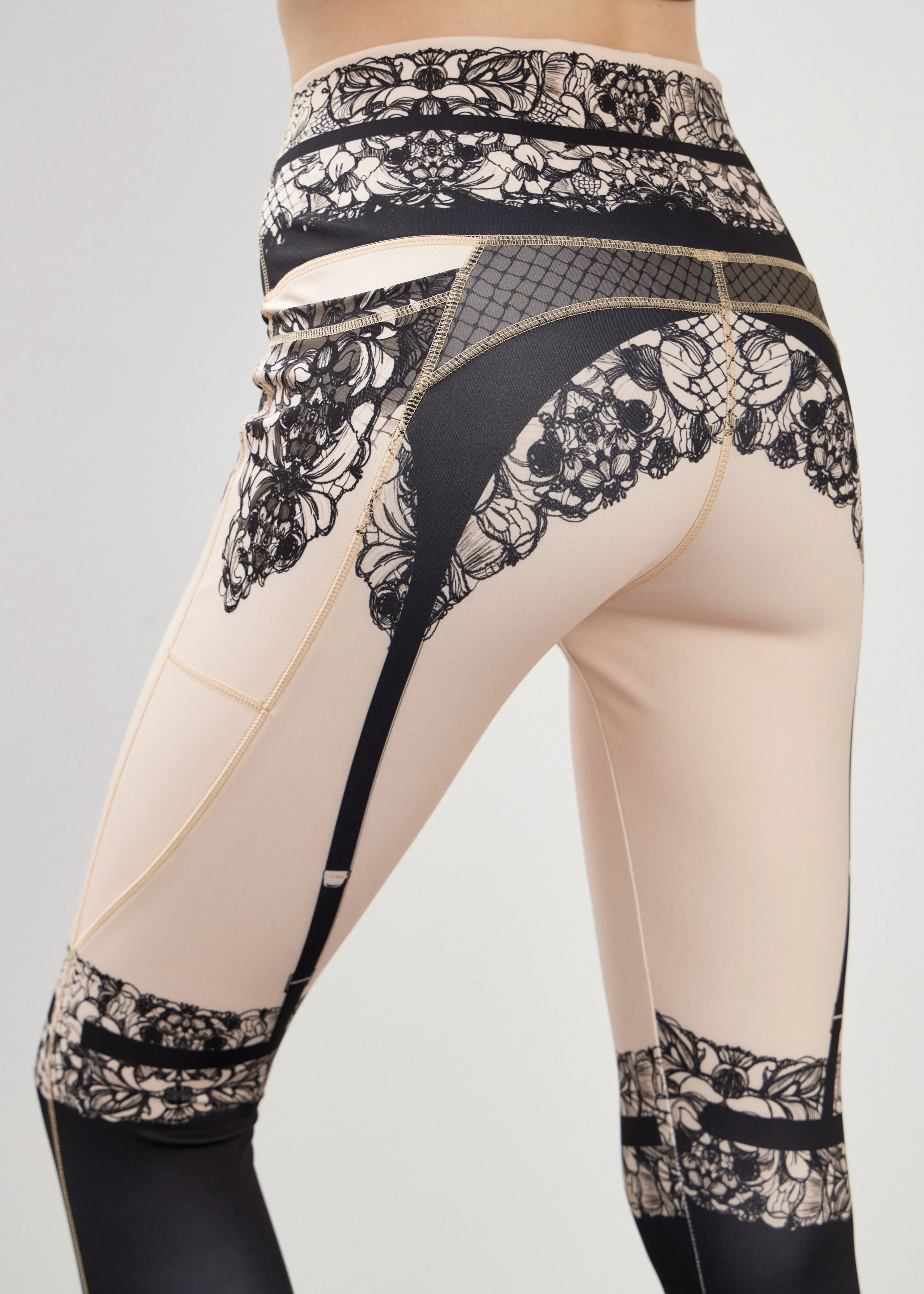 Vintage Print Leggings with Pockets for Women  Yoga, Workout, Everyday Wear