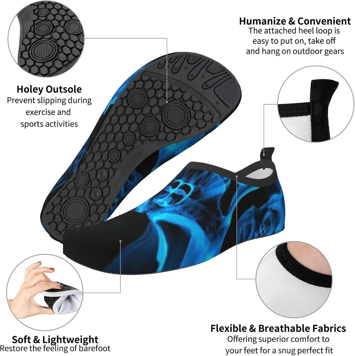 Water Sports Shoes Barefoot Quick-Dry Aqua Yoga Socks Slip-on for Men Women