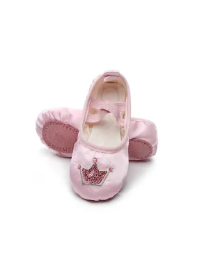 Winter Fleece Dance Training Shoes Satin Soft Sole Ballet Shoes
