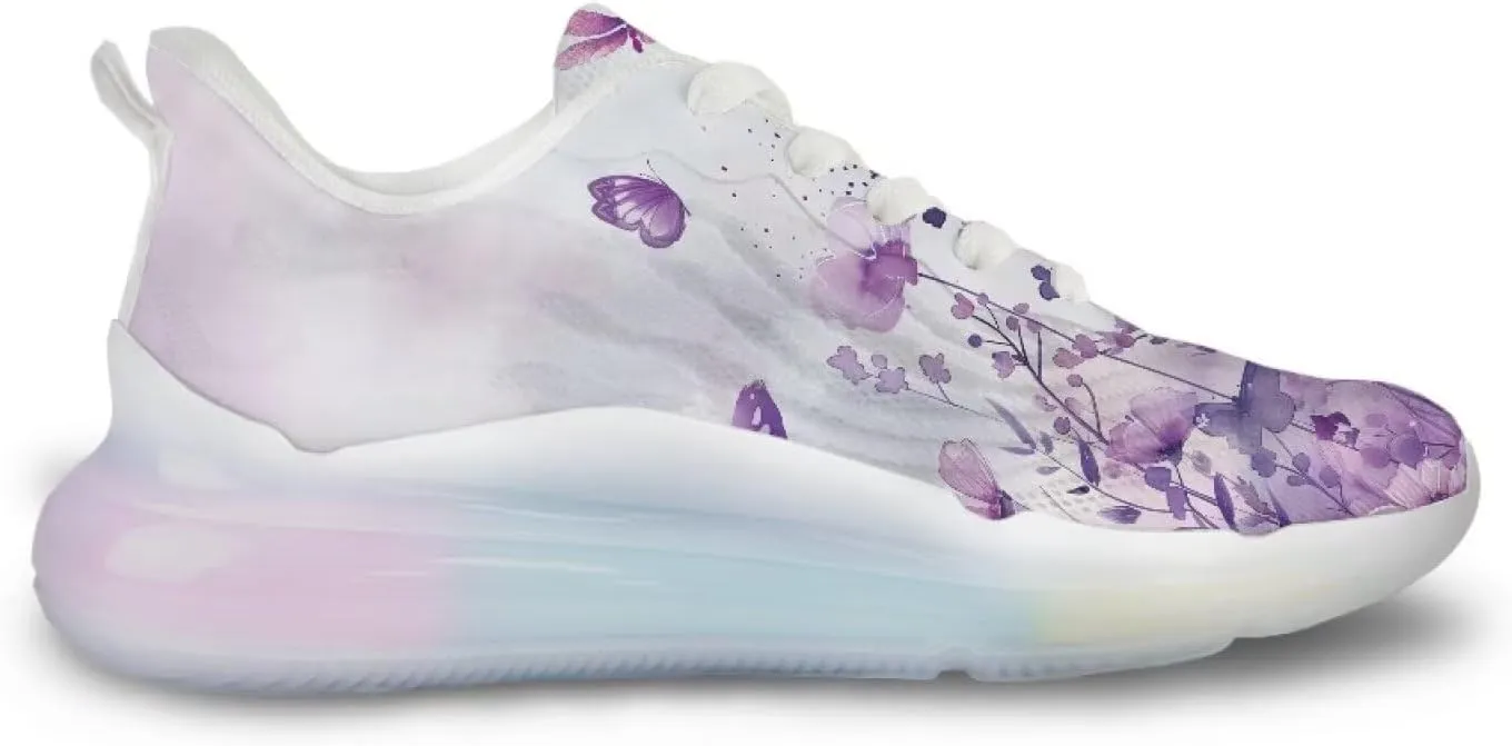 Women Air Cushion Running Shoe Flowers Print Sport Shoes Non Slip Breathable Athletic Tennis Fitness Sneaker US6-11