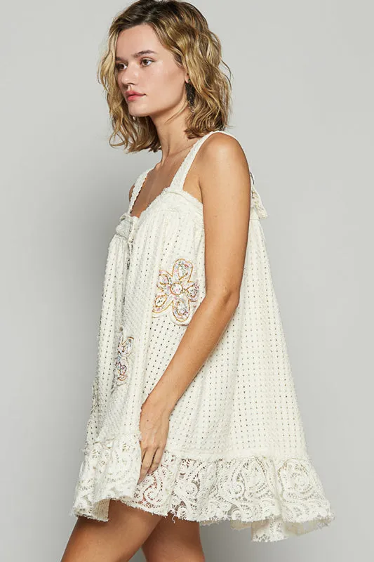 Woven Flower Patch Jumper