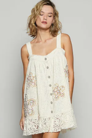 Woven Flower Patch Jumper